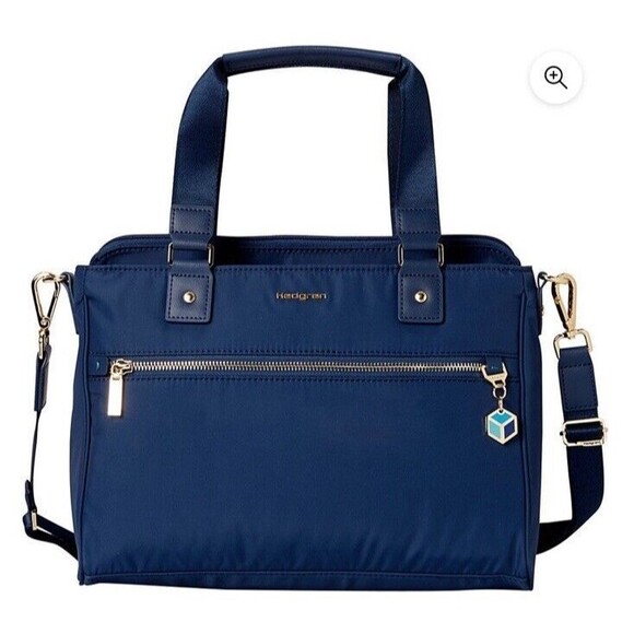 Hedgren Charm Appeal Crossbody Shoulder Travel Hand Bag Tote Pockets Blue 13” - Picture 1 of 6